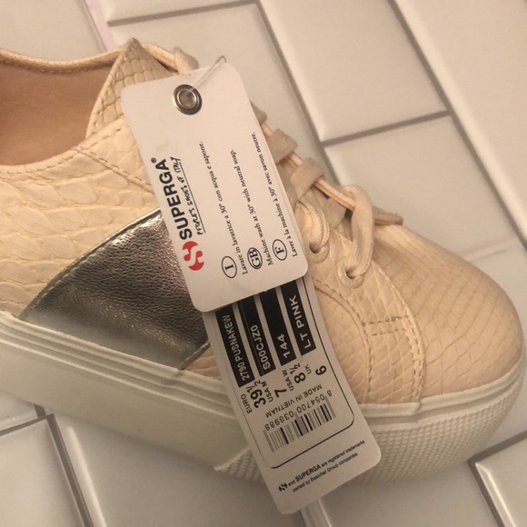 Superga women’s 8.5 / Euro 39 1/2 LT. Pink platform trainers new with tags - Picture 10 of 10